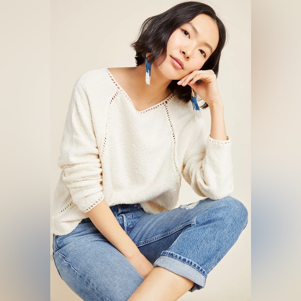 Anthropologie Valeria Textured Sweater Size Small Like New